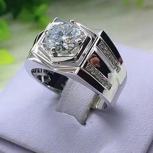 COPY - Mens Sterling Siver & Moissanite Ring Size 10